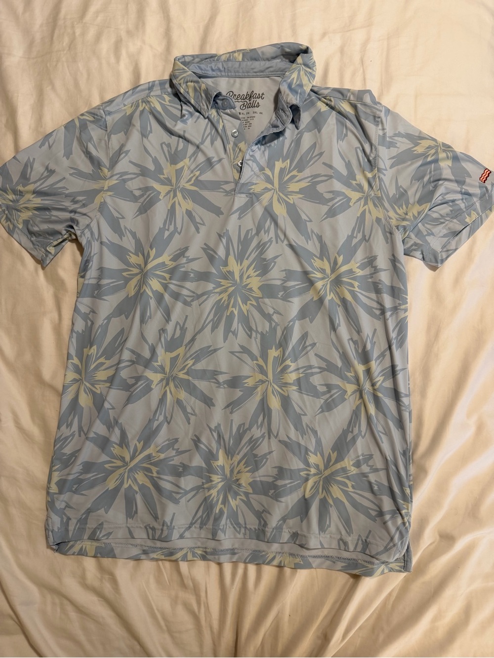Breakwater Balls Light Blue Floral Golf Polo
